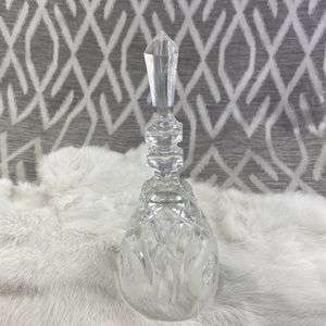 Antique Italian Crystal Bell with Floral Etched Motif